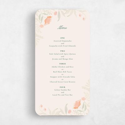 Beige Rounded Wedding Menu - Blysse