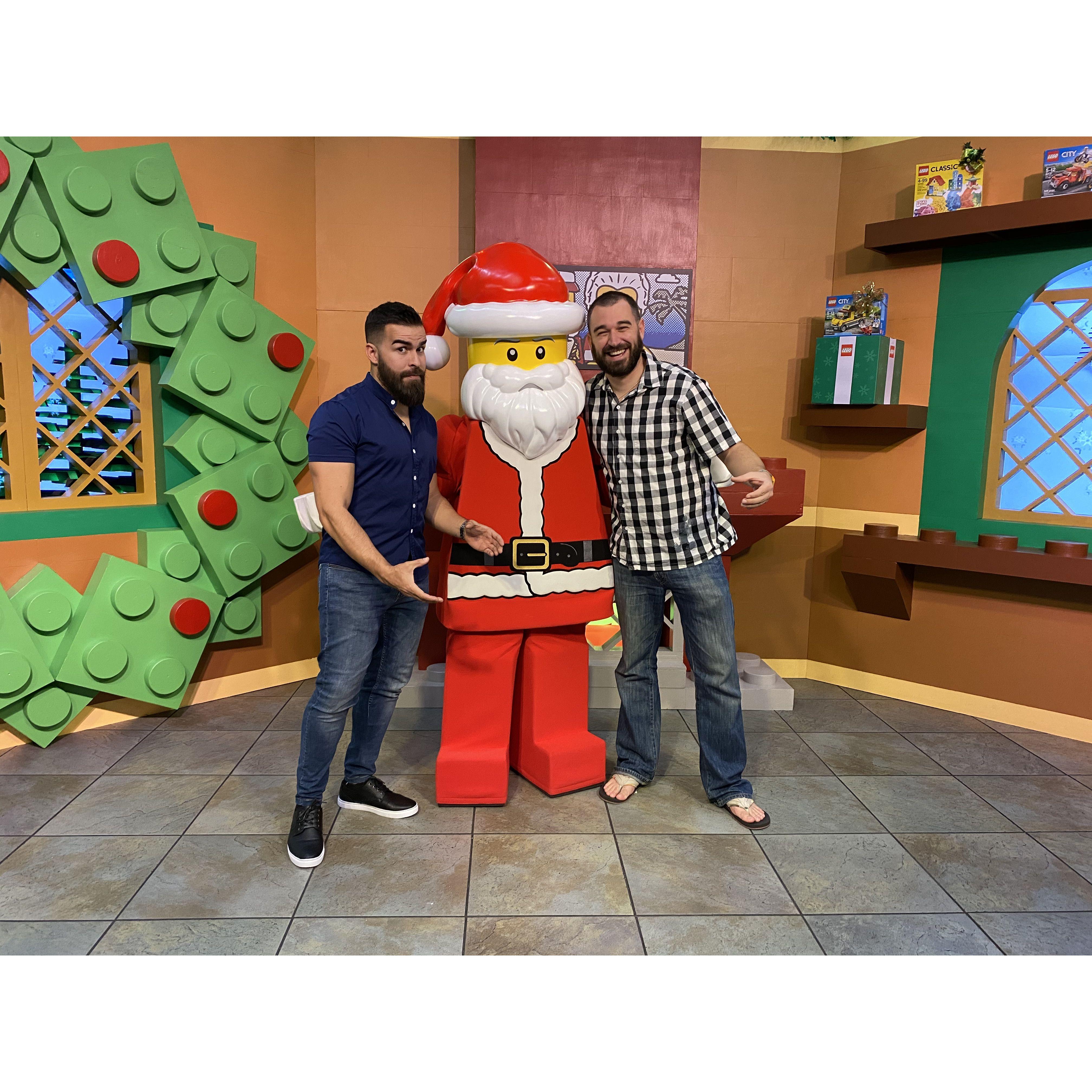 Doing lego hands with Lego Santa