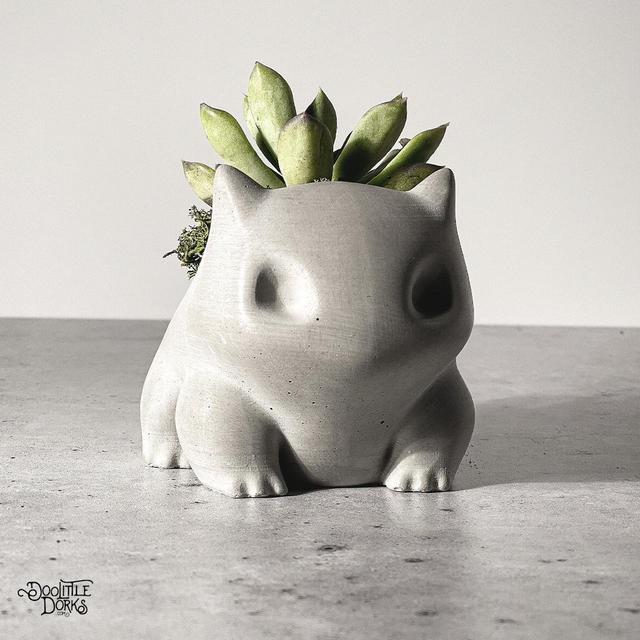 Bulbasaur Planter | Concrete Succulent Planter | Pokemon | Office Decor | Home Decor | Modern Planter