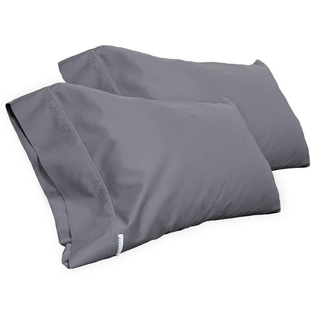 QuickZip Sateen Pillow Case King Size (20" X 39") Pillowcases, Set of 2, 100% Cotton Pillow Covers with Envelope Closure, Slate Gray