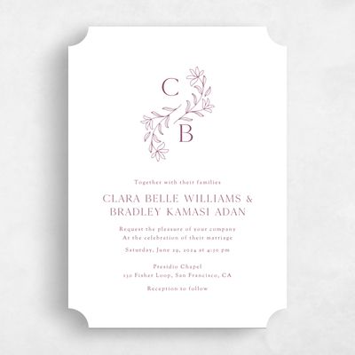 Red Ticket Wedding Invitation - Creston Classic