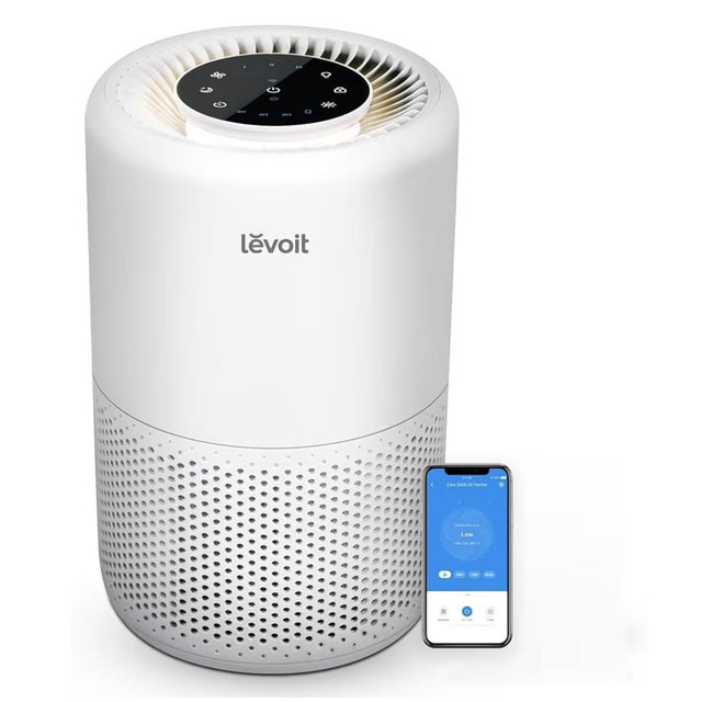 LEVOIT Air Purifier for Home Bedroom Dorm Room, Smart & Voice Control, AHAM VERIFIED, 3-in-1 Filter With HEPA Sleep Mode, for Pollen, Pollutants, Smoke, Dander, Dust, Core 200S-P, White