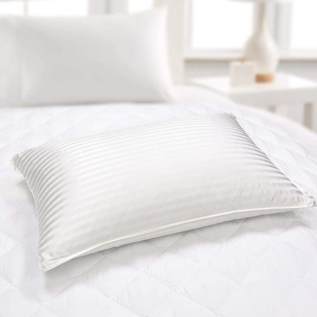 Blue Ridge Home Fashions 500 Thread Count 1cm Silk-Cotton Hybrid Blend 2 Pack King-2PK in White Color Down/Feather Pillows, King