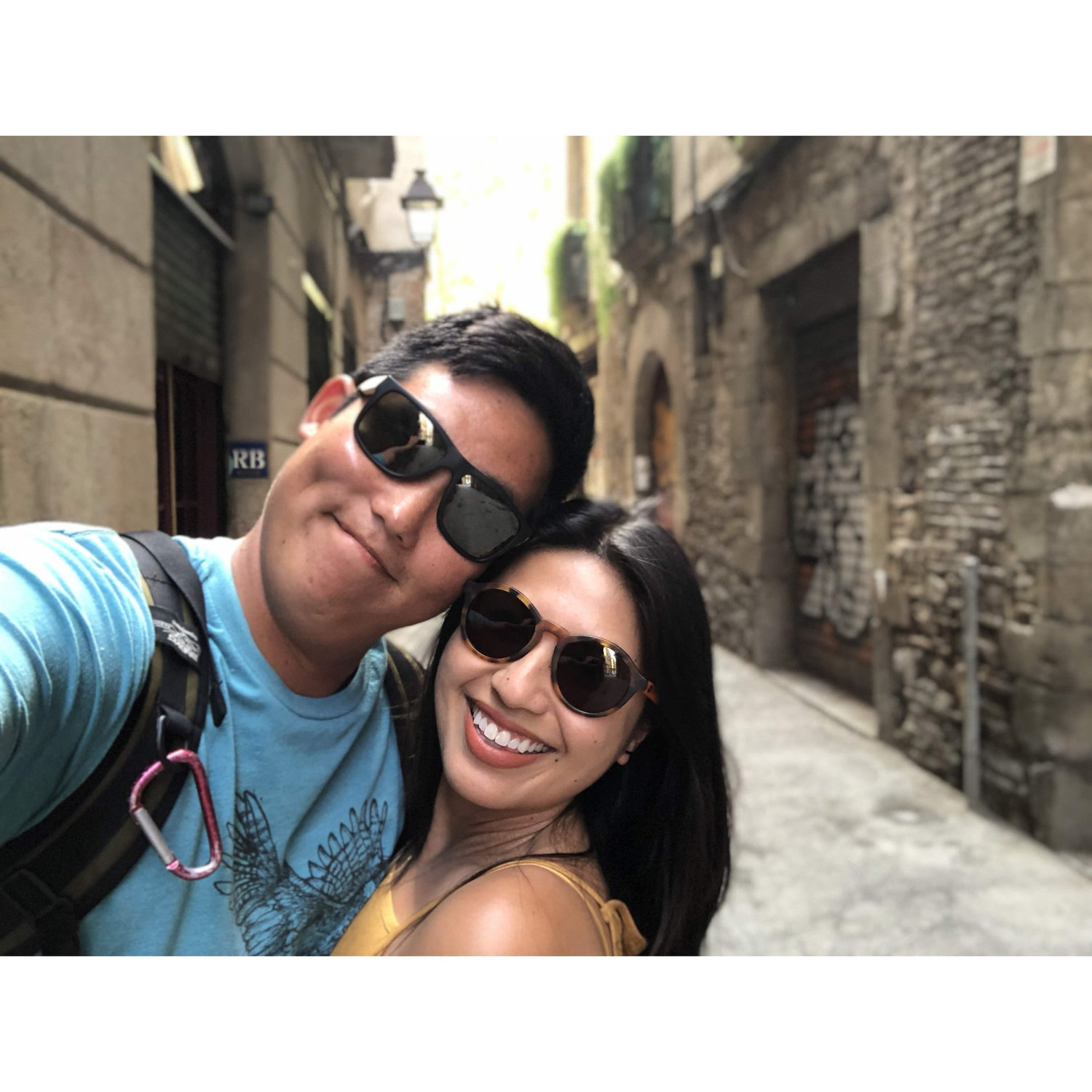 Post tapas smiles in Barcelona, Spain