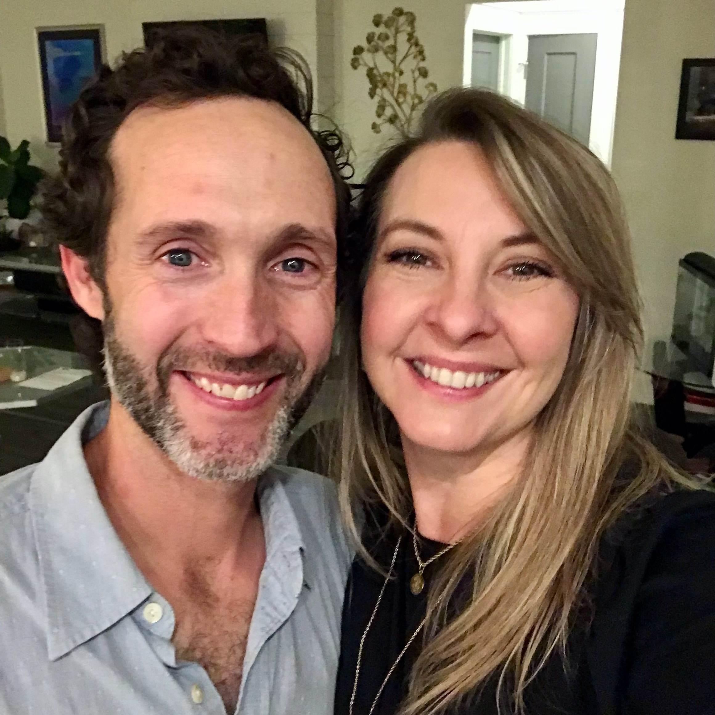 In our living room after having dinner to celebrate our engagement. 