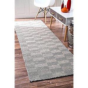 nuLOOM Handmade Fancy Trellis Wool Paddle Runner Area Rugs, 2' 6" x 8', Ivory