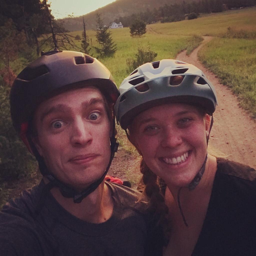 Somehow Brian got Melanie to ride a bike again... and down a mountain too!!