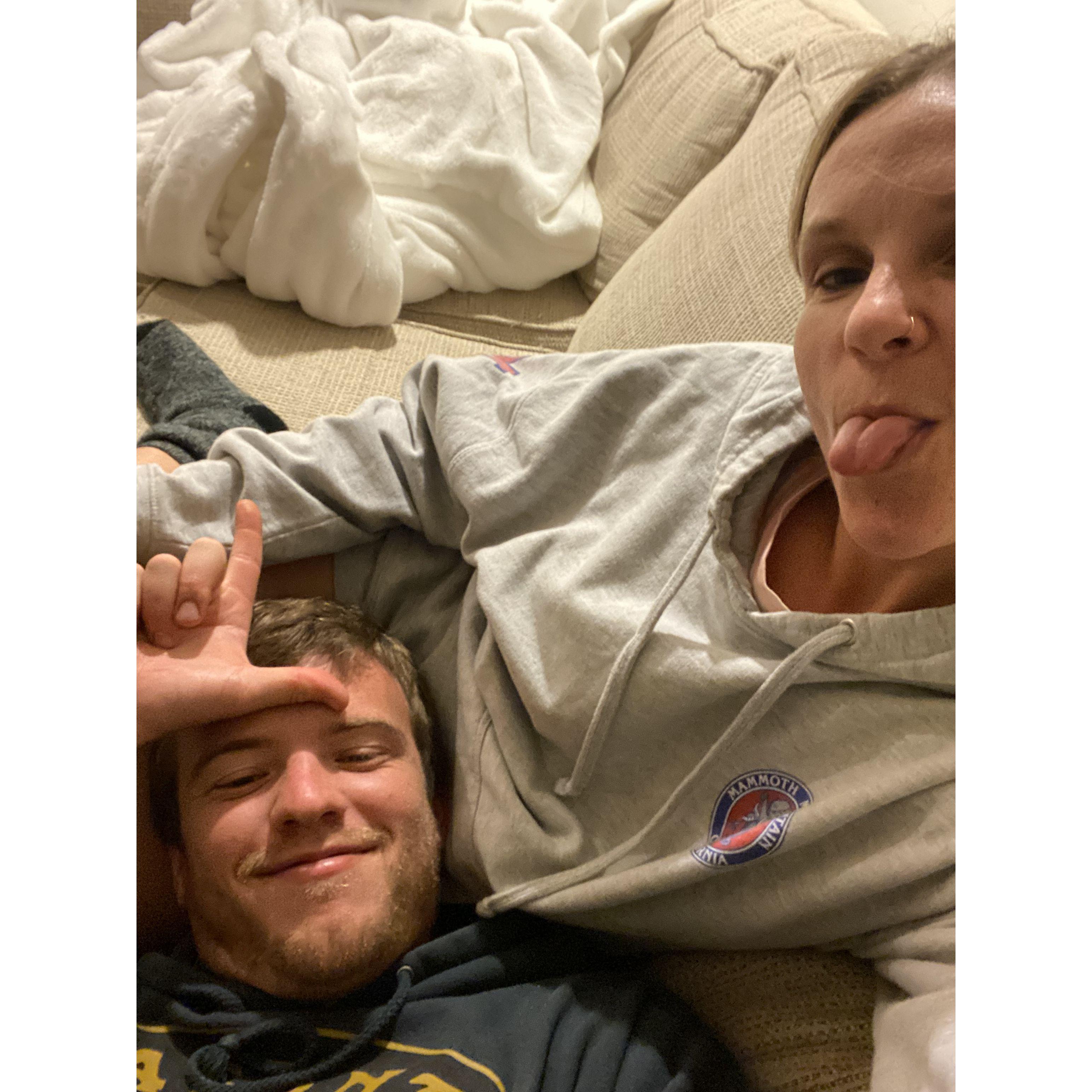 We're not always traveling, sometimes we're couch potatoes!