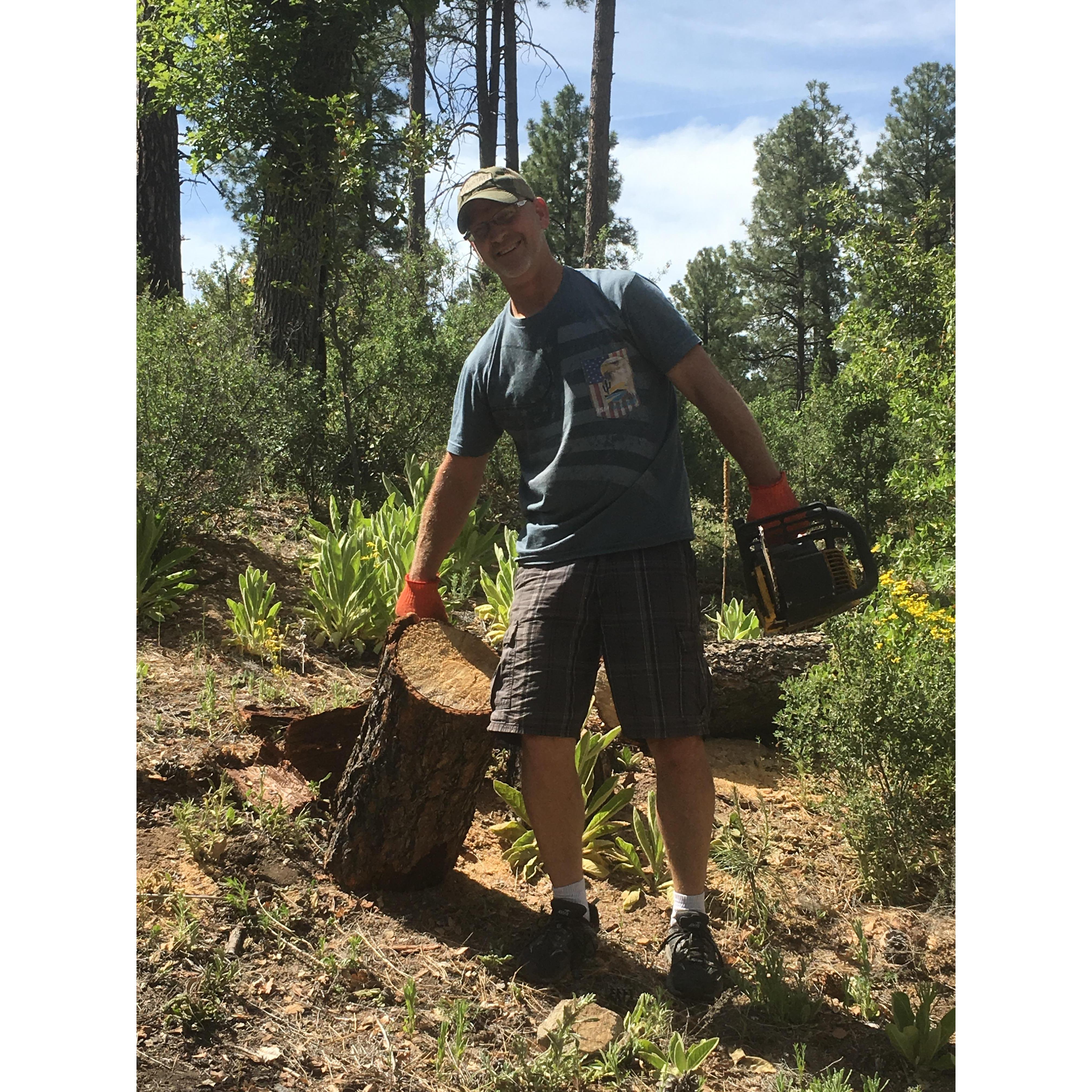 Working hard for some much needed wood!