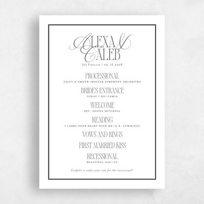 White Wedding Program - Orable