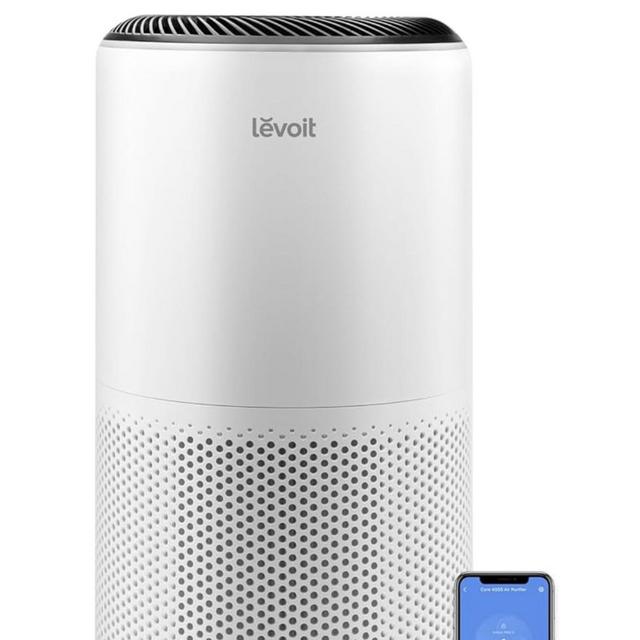LEVOIT Air Purifiers for Home Large Room Up to 1980 Ft² in 1 Hr With Air Quality Monitor, HEPA Sleep Mode, Auto Mode, Smart WiFi, 3-in-1 Filter Captures Pet Allergies, Smoke, Dust, Core 400S-P, White