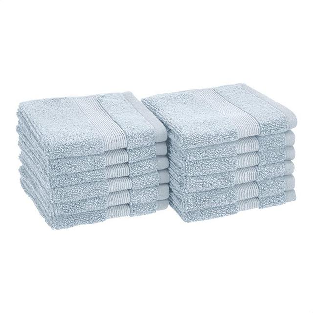 Amazon Basics Dual Performance Washcloths - 12-Pack, Light Blue