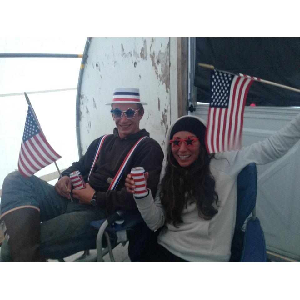 Celebrating the 4th of July, glacier style. Our 2nd summer together.
