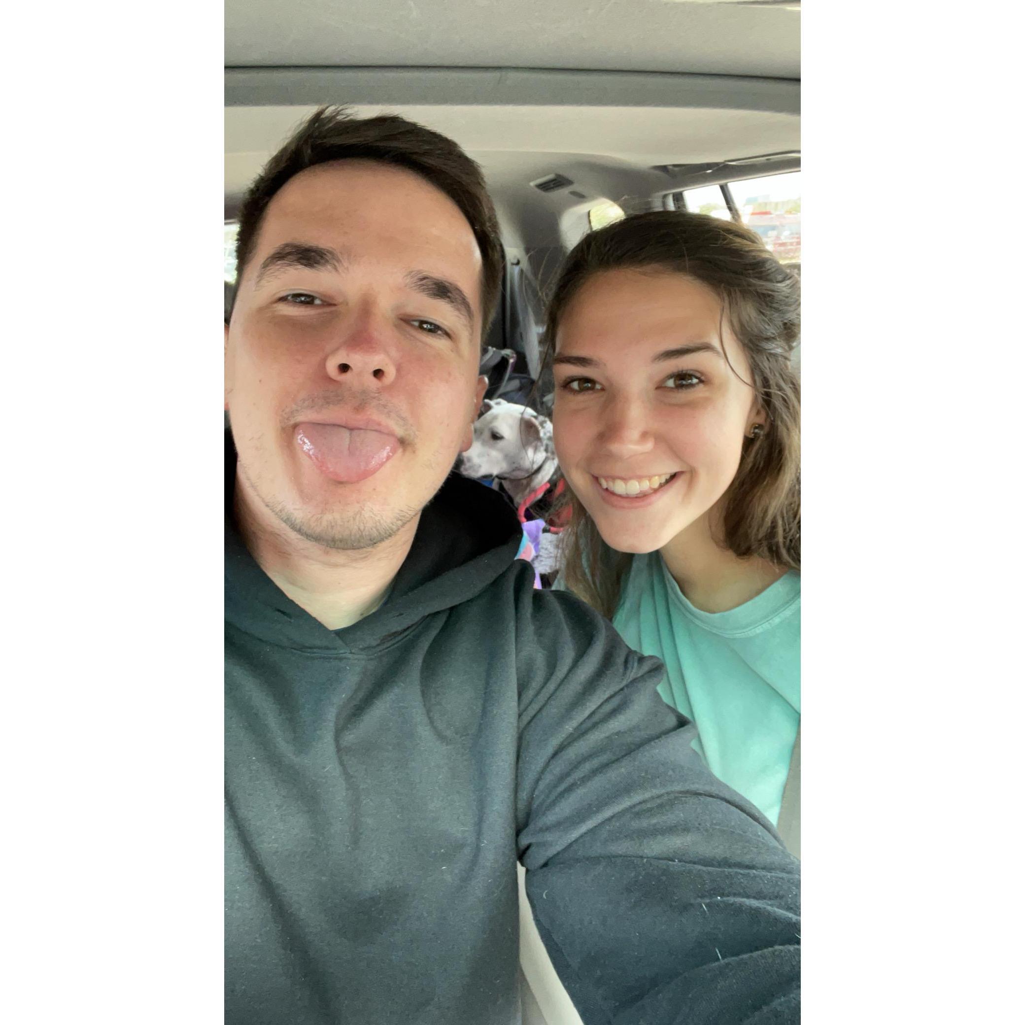 Peep our "dog-ter" in the background.
