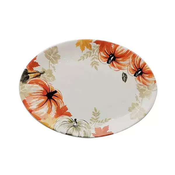 Celebrate Fall Together Oval Pumpkin Platter