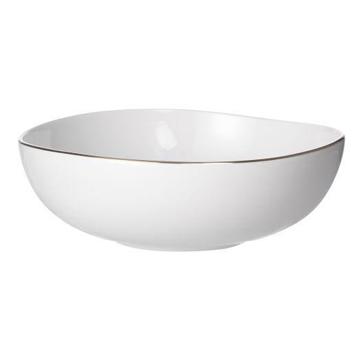 Organic Shaped Small Bowls (Set of 4) - Gold Rimmed