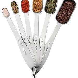 Spring Chef Heavy Duty Stainless Steel Metal Measuring Spoons for Dry or Liquid, Fits in Spice Jar, Set of 6