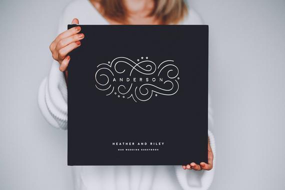 Classic Art Deco Wedding Guest Book Raised Foil Custom Guest Book Hardcover Personalized Wedding Gift Bridal Shower Idea Wedding Keepsake