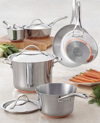 Anolon Nouvelle Copper Stainless Steel 10 Piece Cookware Set