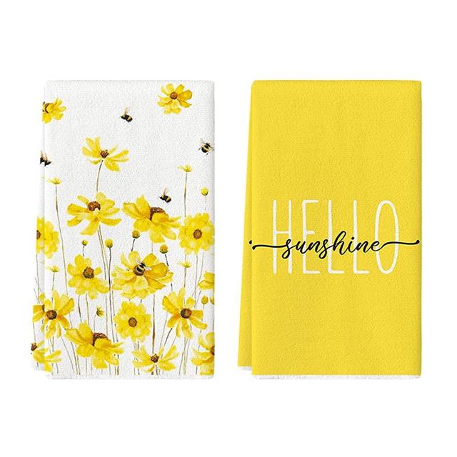 Bee Kitchen Towels, Kitchen Tea Towel Gifts, Bumble Bee Dish Towel Set,  Spring Bee Home Decor Gift Ideas, 16 x 24 Decorative Hand Towels