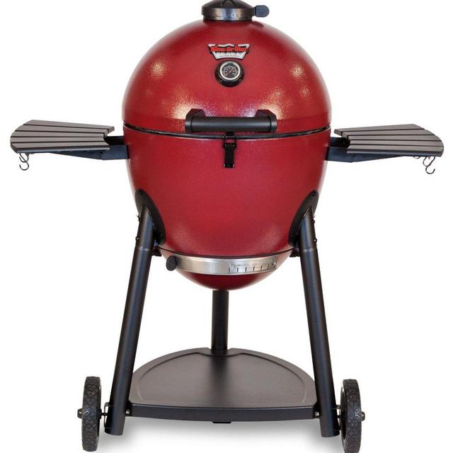 Char-Griller 06620 Akorn Kamado Kooker Charcoal Barbecue Grill and Smoker, Red