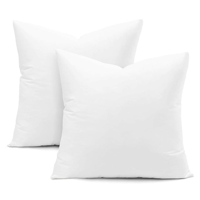 puredown® Throw Pillow Inserts, 18 x 18 Inch Square Form Sham Stuffer Set of 2, Soft Fluffy Decorative Pillows for Couch, Sofa, Bed and Home Decor