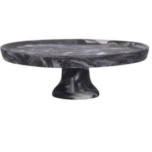 Swirl Resin Classic Footed Cake Plate (Black)