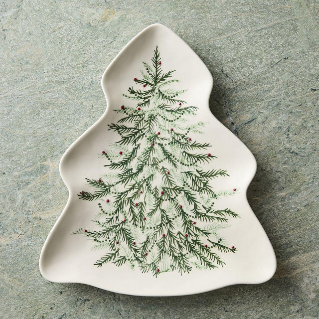 Tannenbaum ServewareFigural Tree Shape StonewareWhiteEach