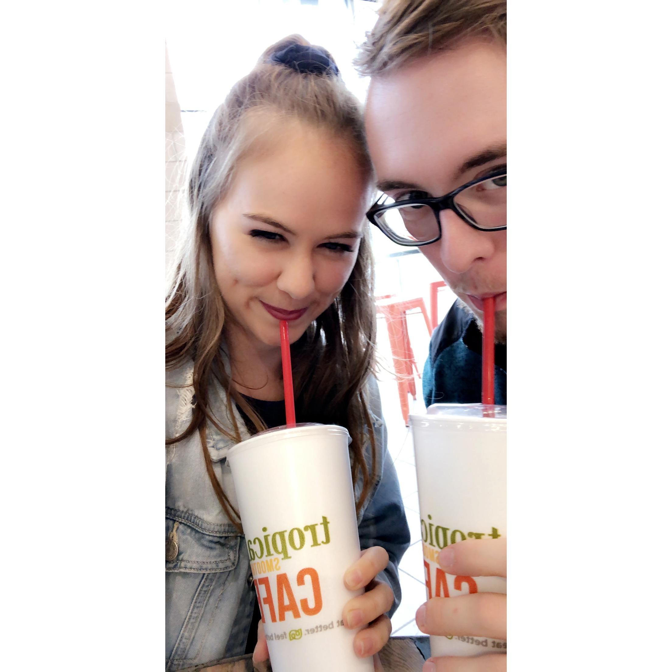 10 . 06 . 18
My favorite dates were the ones where we'd drive an hour and a half away to Ann Arbor to get Tropical Smoothie