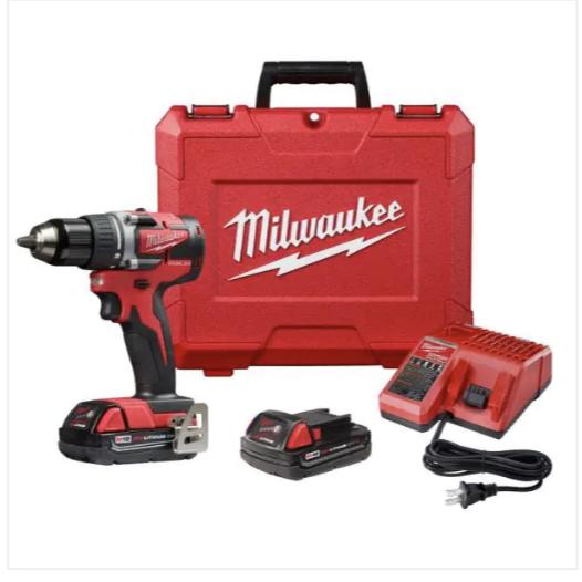 MilwaukeeM18 18-Volt Lithium-Ion Compact Brushless Cordless 1/4 in. Impact Driver Kit W/ (1) 2.0 Ah Battery, Charger & Tool Bag