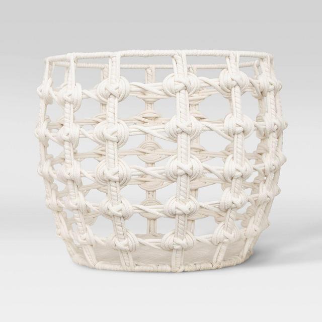 15" x 12" Macrame Basket in Cotton Poly Rope White - Opalhouse™