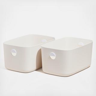 Large Storage Bin with Lid, Set of 2