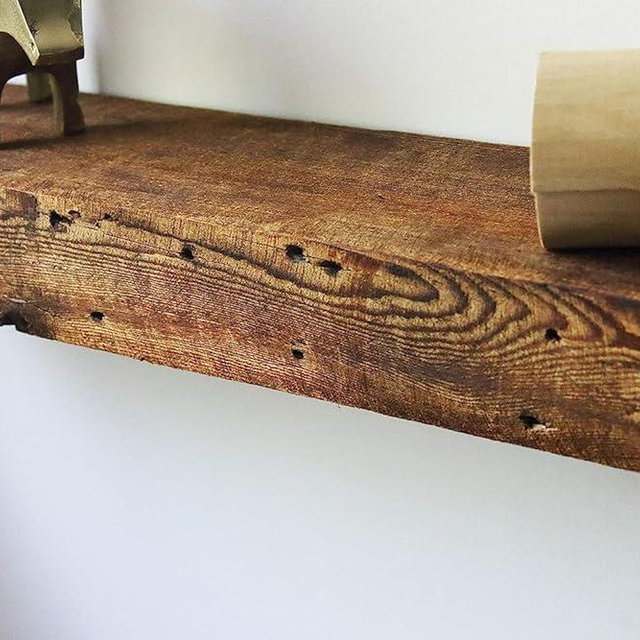 Modern Timber Craft Reclaimed Wood Floating Wall Shelf | Solid Rustic American Barnwood, Floating Shelf Brackets | 2.75" Thickness | 18" L x 8" D, Rustic Original - Oiled, 2 Pack