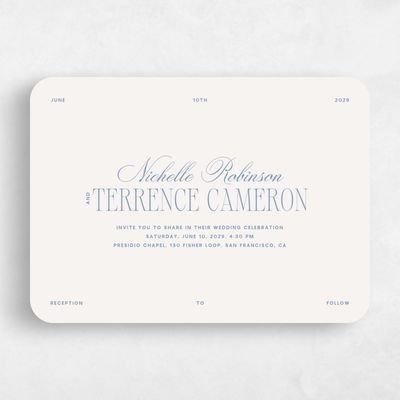 Beige Rounded Wedding Invitation - Solange Landscape