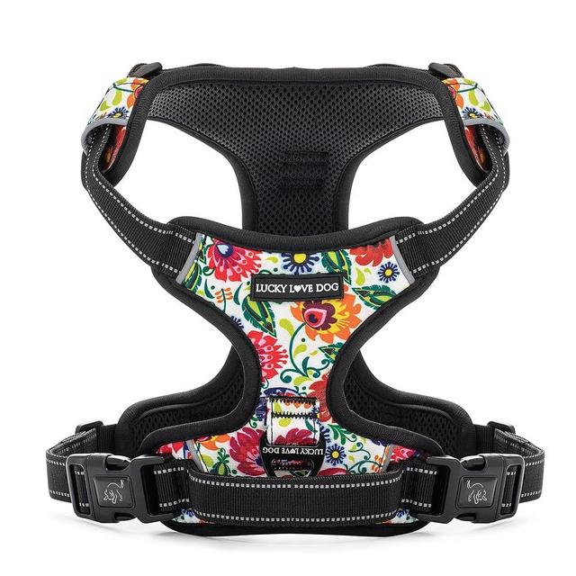 Lucky Love Dog No Pull Dog Harness, Adjustable and Easy to Walk, Cute Floral Dog Harness for Small Medium Large Dogs - (Medium, Ladybird Harness)