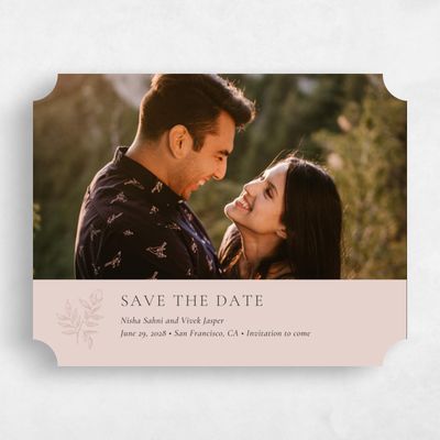 Pink Ticket Wedding Save the Date - Cardinell Photo