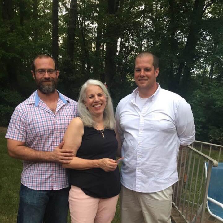 Patrick with his brother and best man, Matt, and his mom, Angela, at my 30th birthday party
