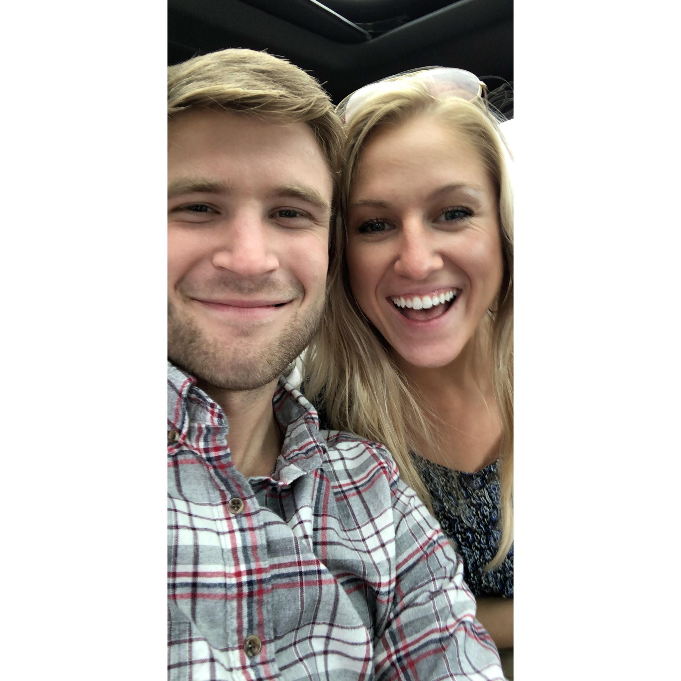 In the car with Scott (brother) and his gf Amanda on our cross country trek to La Crosse, WI so Teran can meet my grandma on Labor Day weekend 2k19. We also celebrated Scott's bday the night before!