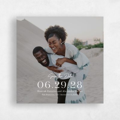 Dark Plum, Purple Wedding Save the Date - Milford Square