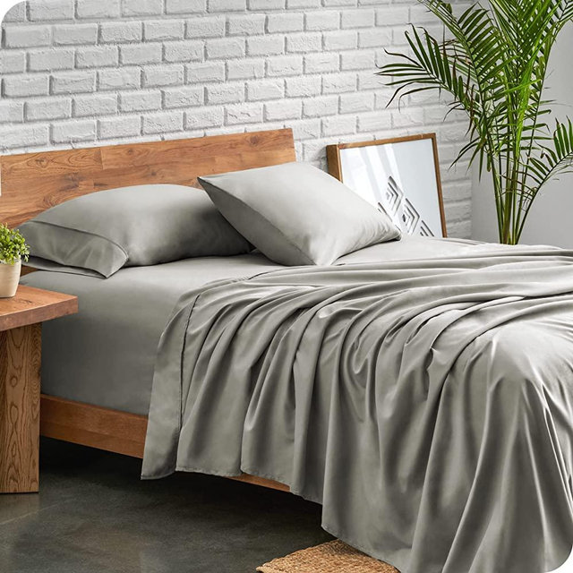 Bare Home California King Sheet Set - 1800 Ultra-Soft Microfiber Cal King Bed Sheets - Double Brushed - Deep Pockets - Easy Fit - 4 Piece Set - Bed Sheets (California King, Light Grey)