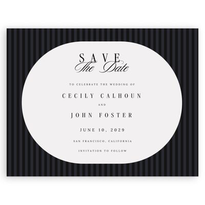Black Wedding Digital Save the Date - Madison Landscape