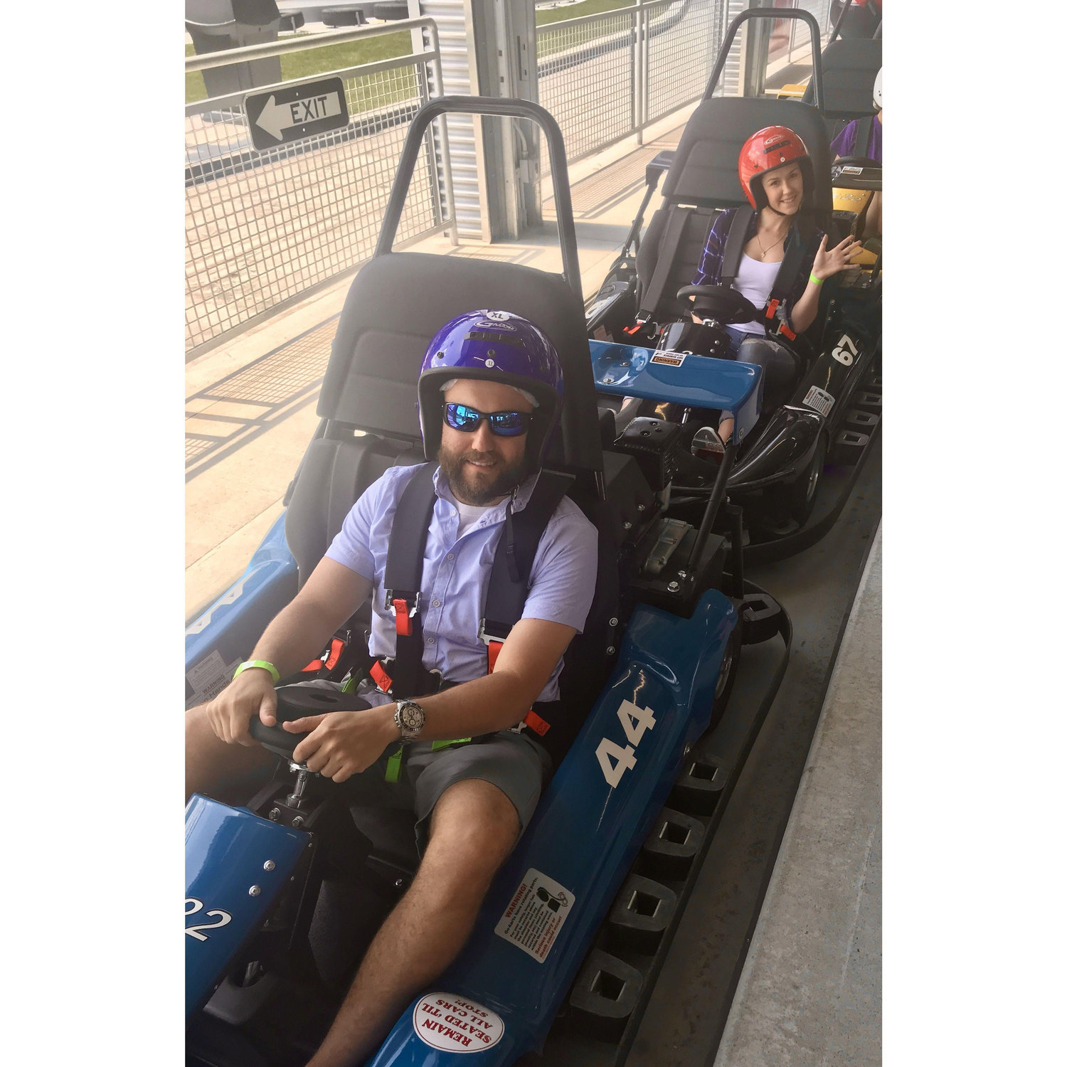 Riding go-karts in Canada