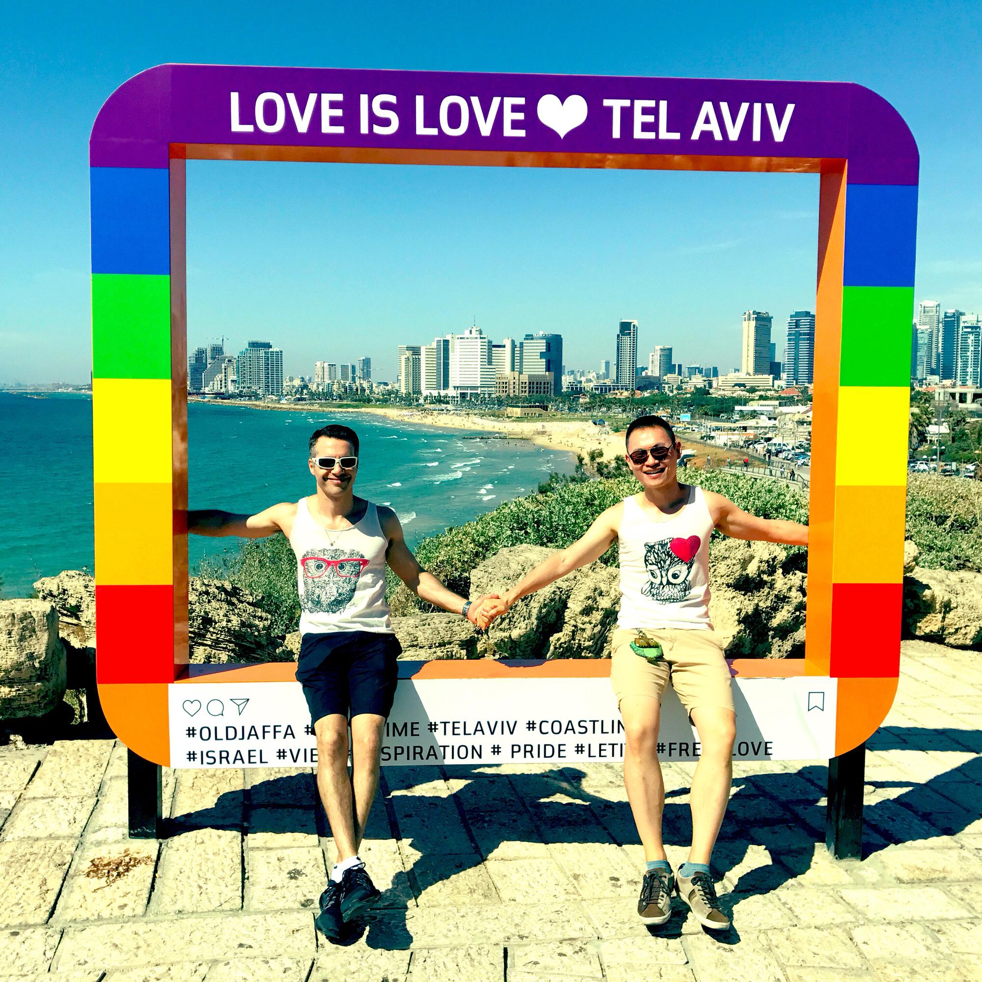 Our first time revisiting a place together. Tel Aviv is our second home! Israel. June 2017.