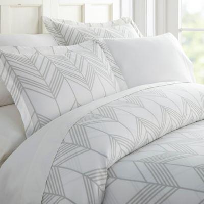 Alps Chevron Full/Queen Duvet Cover Set in Light Grey