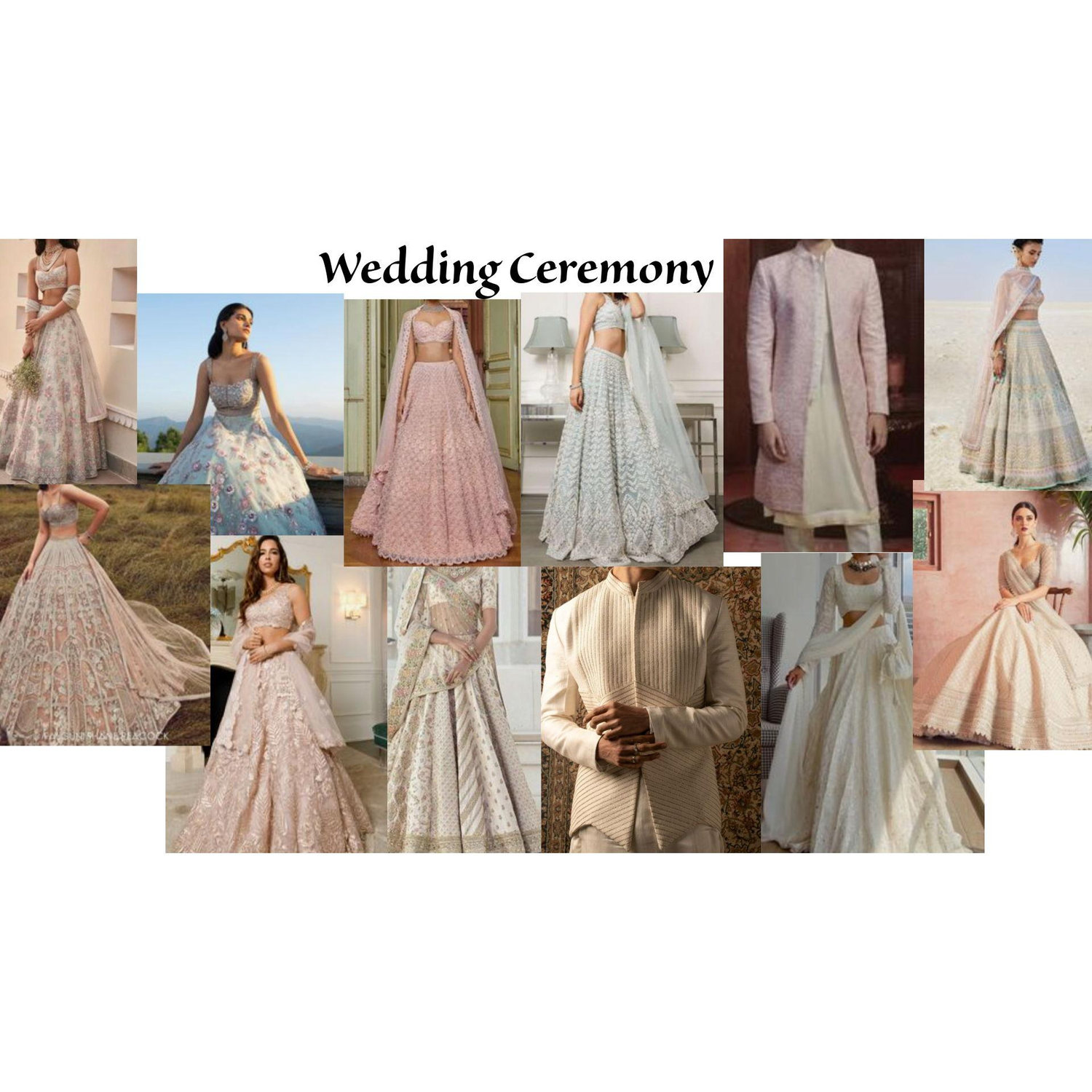 Ivory, White, Pastel Blue/Pink