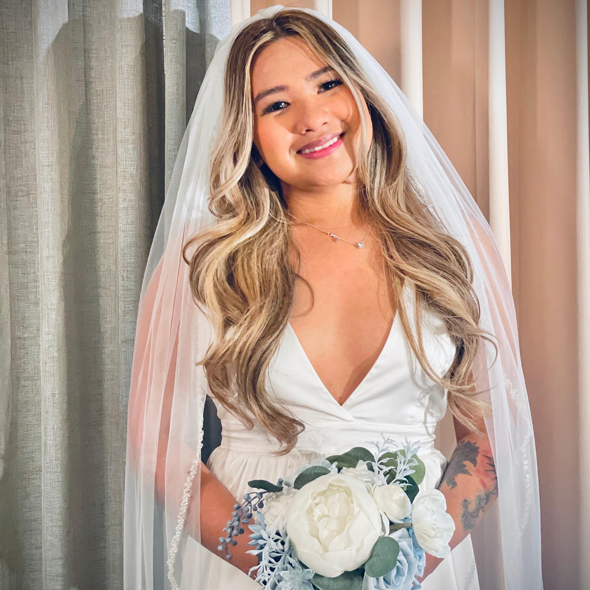 Blushing bride moment