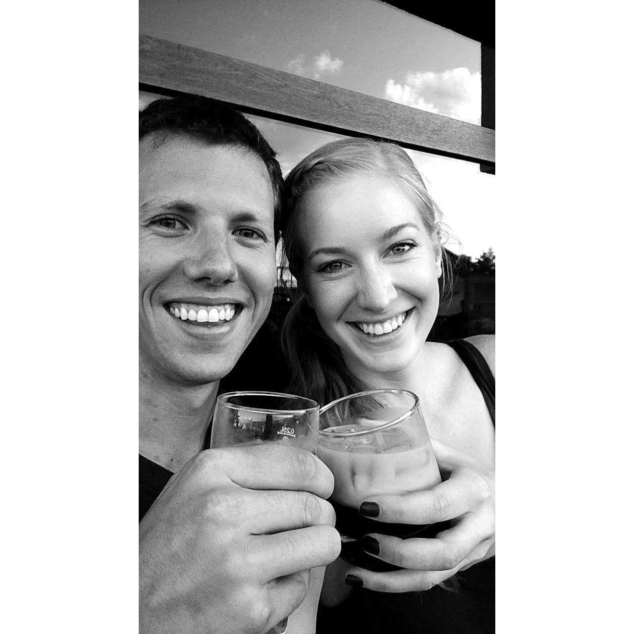 Celebrating 1 year of dating in Tbilisi, Georgia in 2015.