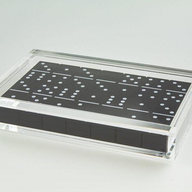 Lucite Black Dominoes Set