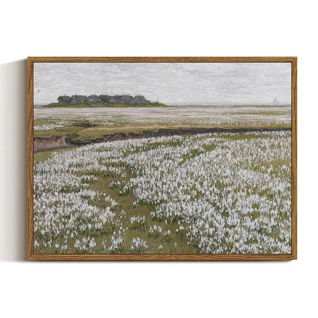 InSimSea Canvas Wall Art Vintage Classical Paintings Large Wall Art Meadow Full of Flowers Wall Pictures for Living Room Farmhouse Bathroom Wall Decor 12x16in