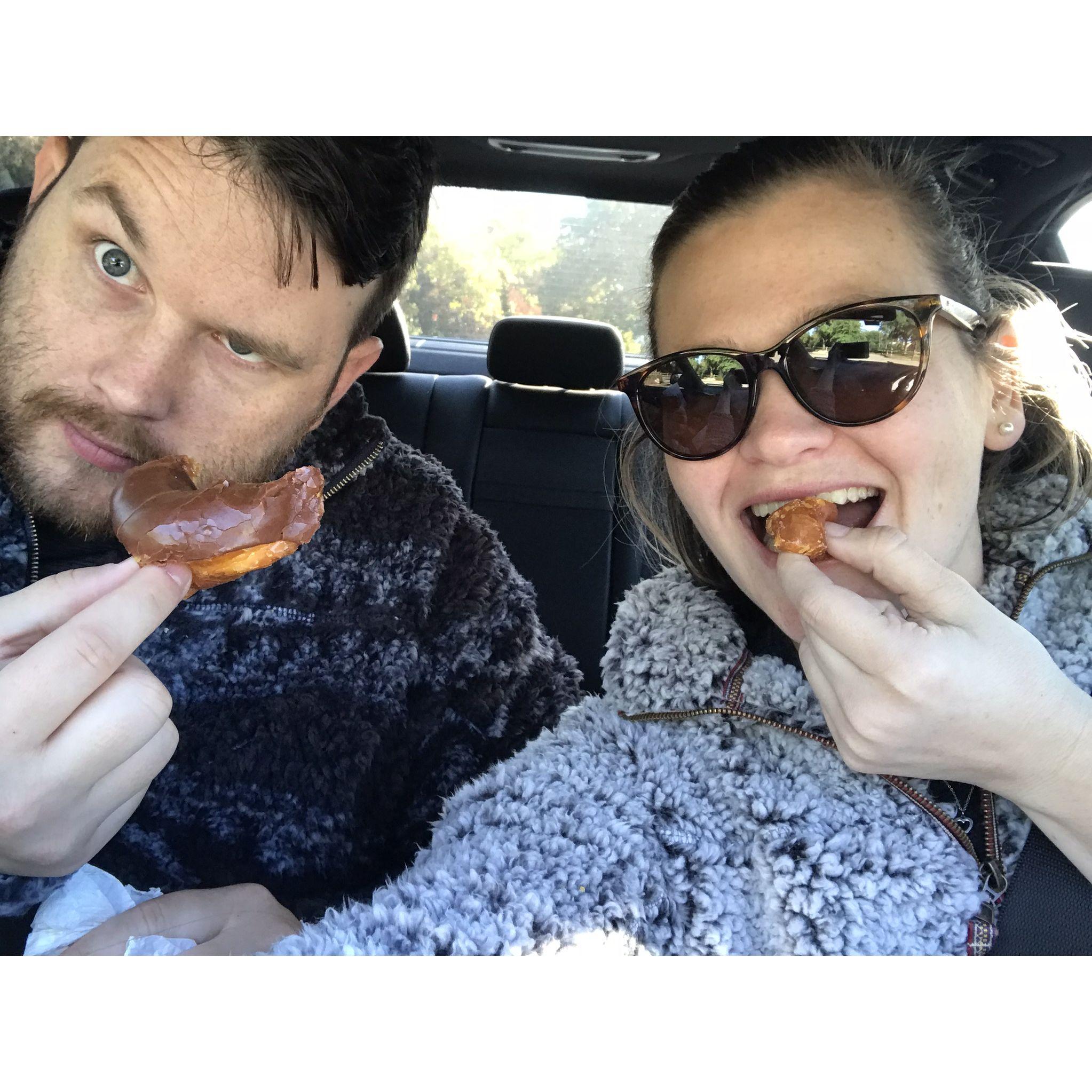 CJ's first Round Rock Doughnut!